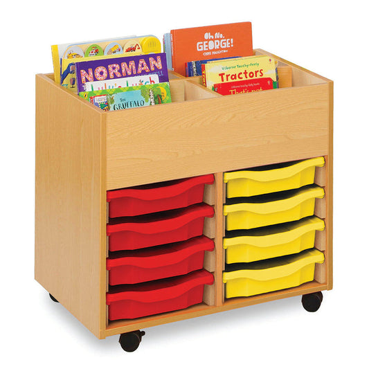 Monarch Calypso 4 Bay Kinderbox with 8 Single Trays Beech Red and Yellow Monarch trays