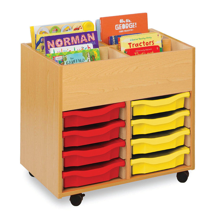 Monarch Calypso 4 Bay Kinderbox with 8 Single Trays Beech Red and Yellow Monarch trays