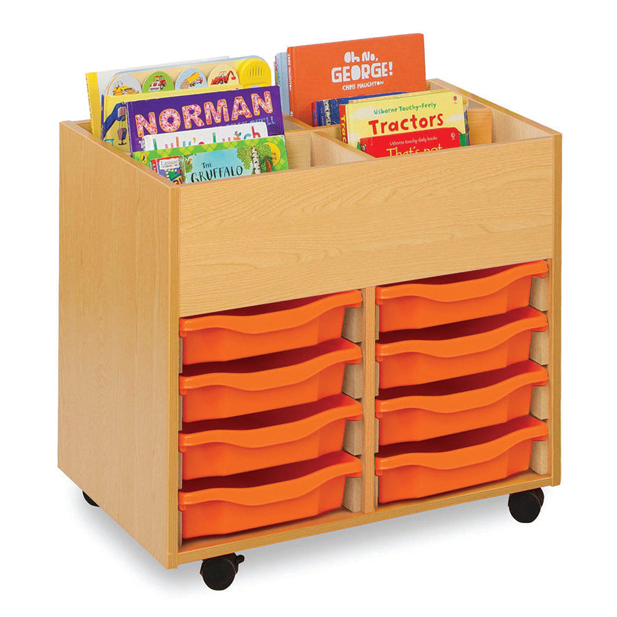 Monarch Calypso 4 Bay Kinderbox with 8 Single Trays Beech Tangerine Monarch trays