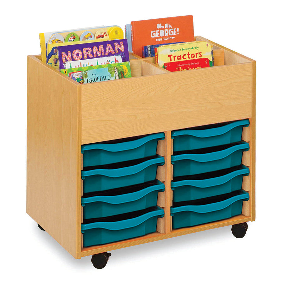 Monarch Calypso 4 Bay Kinderbox with 8 Single Trays Beech Turquoise Monarch trays