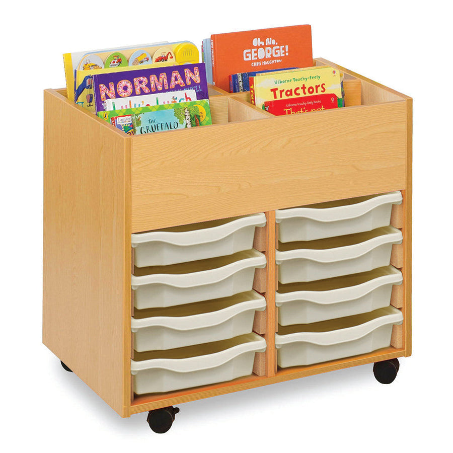 Monarch Calypso 4 Bay Kinderbox with 8 Single Trays Beech White Monarch trays