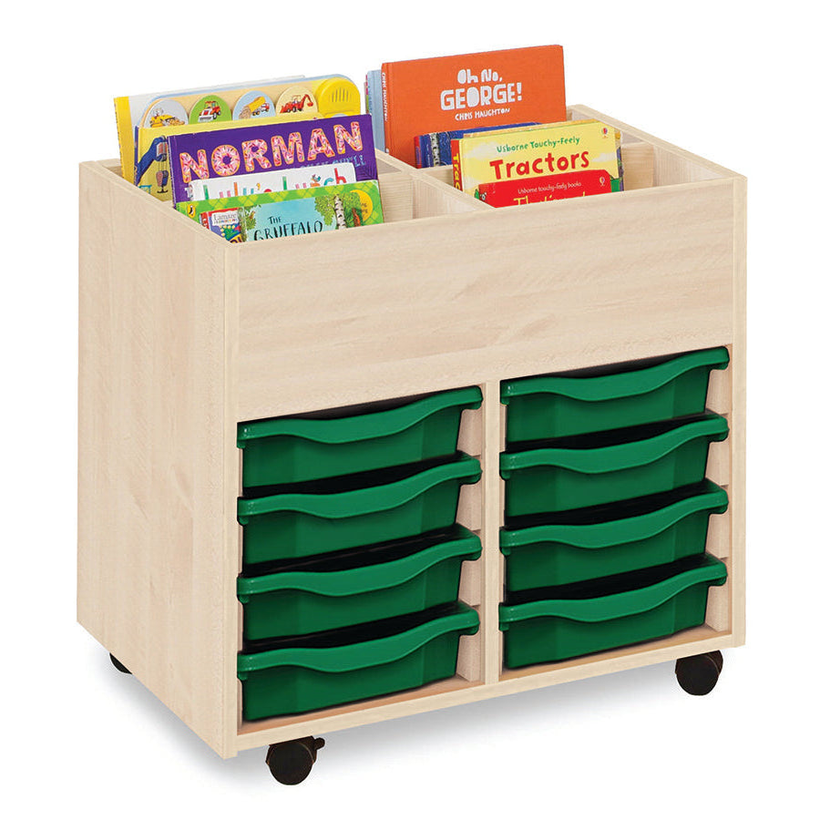 Monarch Calypso 4 Bay Kinderbox with 8 Single Trays Maple Green Monarch trays