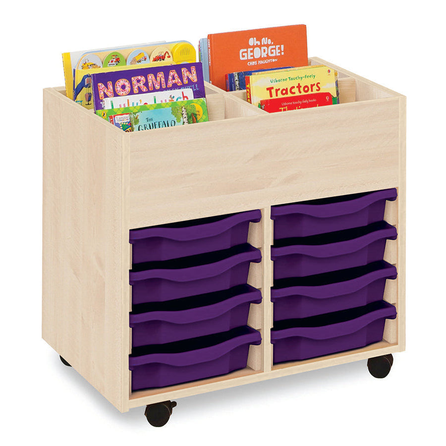 Monarch Calypso 4 Bay Kinderbox with 8 Single Trays Maple Purple Monarch trays