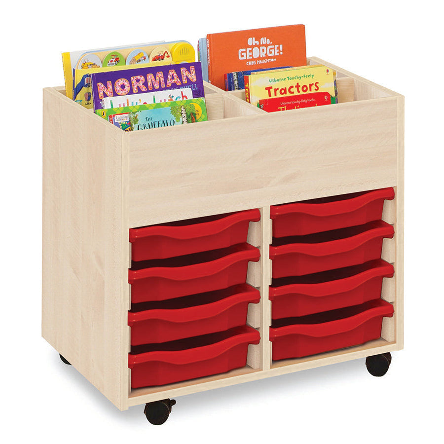 Monarch Calypso 4 Bay Kinderbox with 8 Single Trays Maple Red Monarch trays
