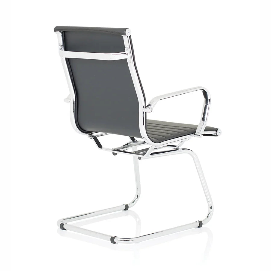 Nola Cantilever Faux Leather Visitor Chair With Arms