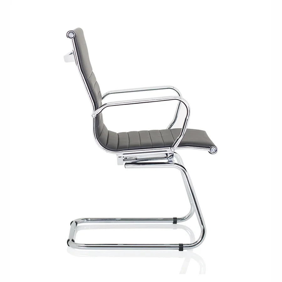 Nola Cantilever Faux Leather Visitor Chair With Arms