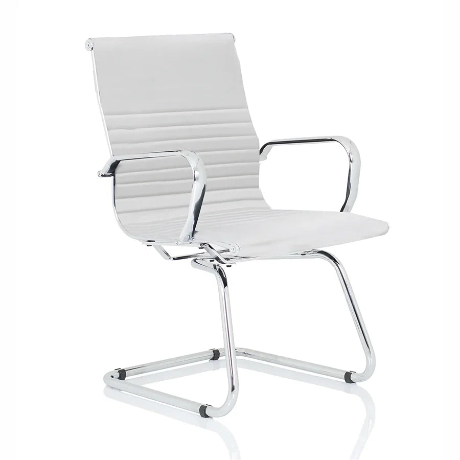 Nola Cantilever Faux Leather Visitor Chair With Arms