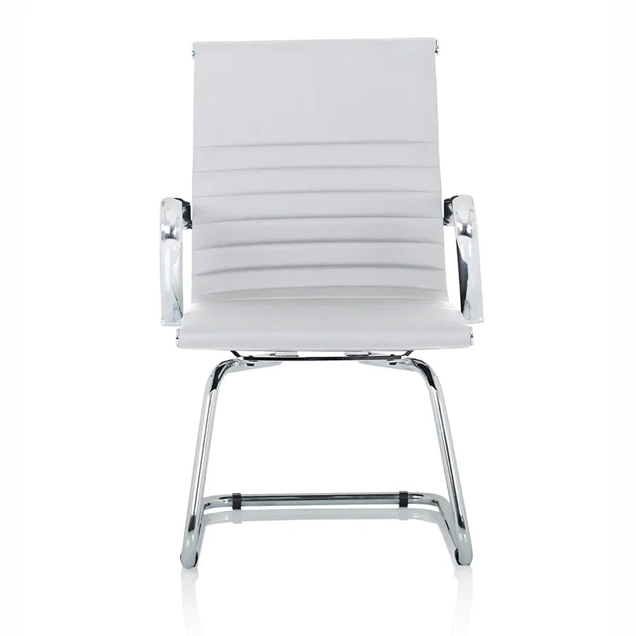 Nola Cantilever Faux Leather Visitor Chair With Arms