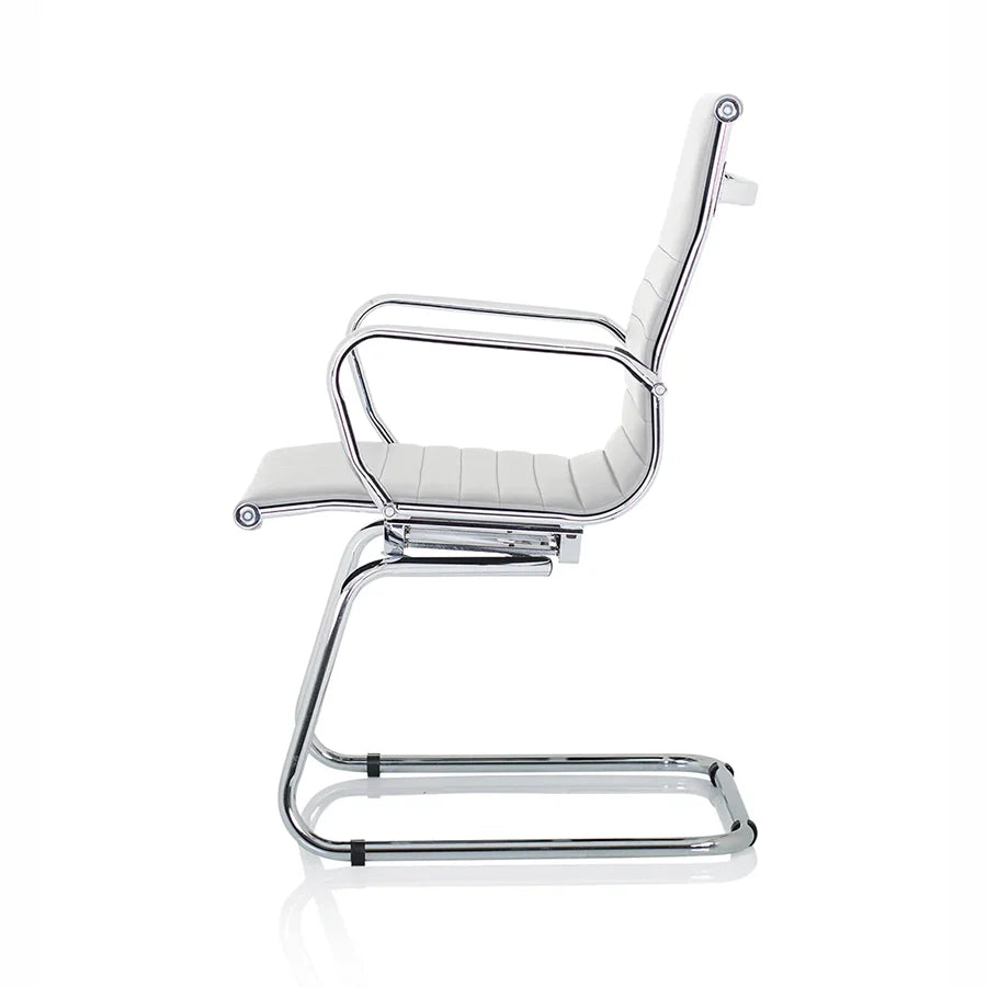 Nola Cantilever Faux Leather Visitor Chair With Arms