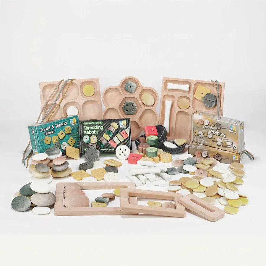 Tilt Tote Storage with 9 Clear Tubs or Baskets plus Loose Parts Kit