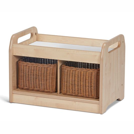 Compact Low Mirror Play Unit with 2 Clear Tubs or Baskets