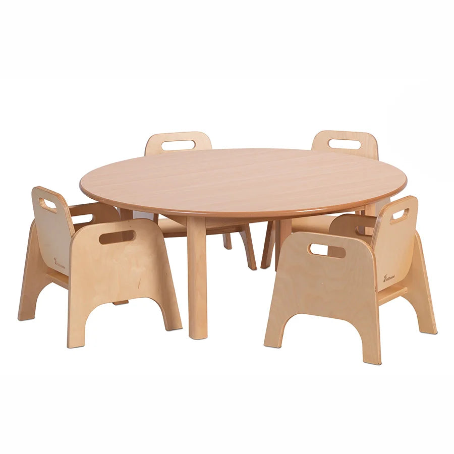 Large Circular Table + 8 Sturdy Chairs