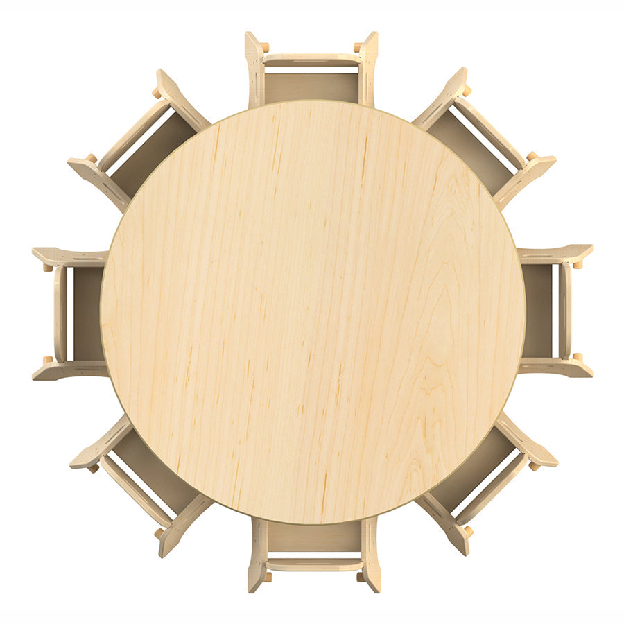 Large Circular Table + 8 Sturdy Chairs