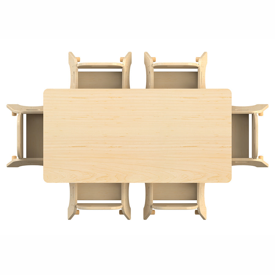 Medium Rectangular Table + 6 Sturdy Chairs