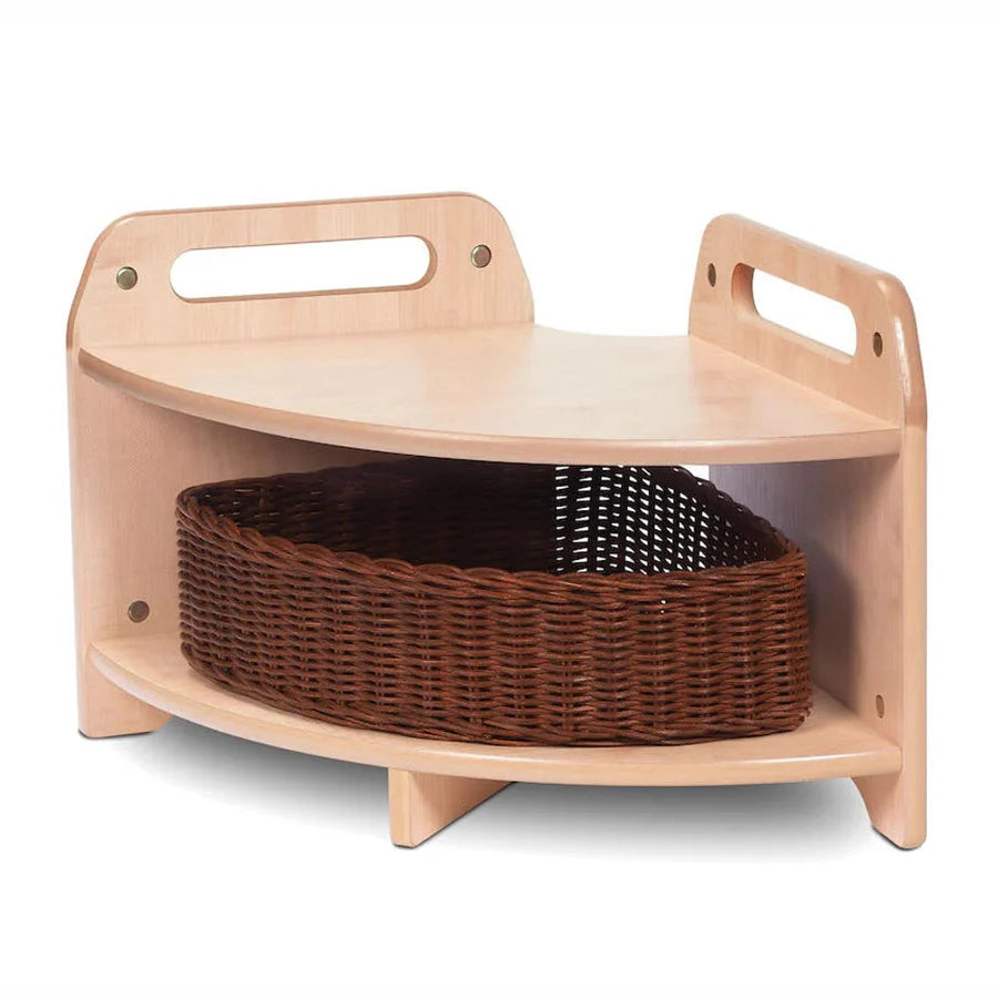 Low Level 90° Corner Unit with 1 or 2 Clear Tubs or Baskets