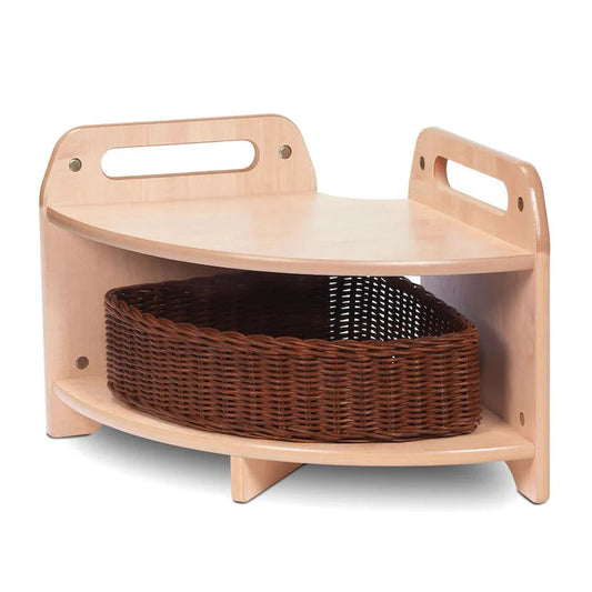 Low Level 90° Corner Unit with 1 or 2 Clear Tubs or Baskets