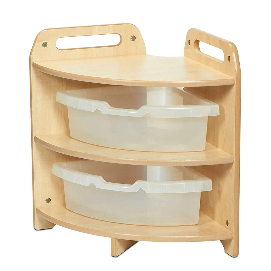 Tall 90° Corner Unit With 2 or 3 Clear Tubs or Baskets