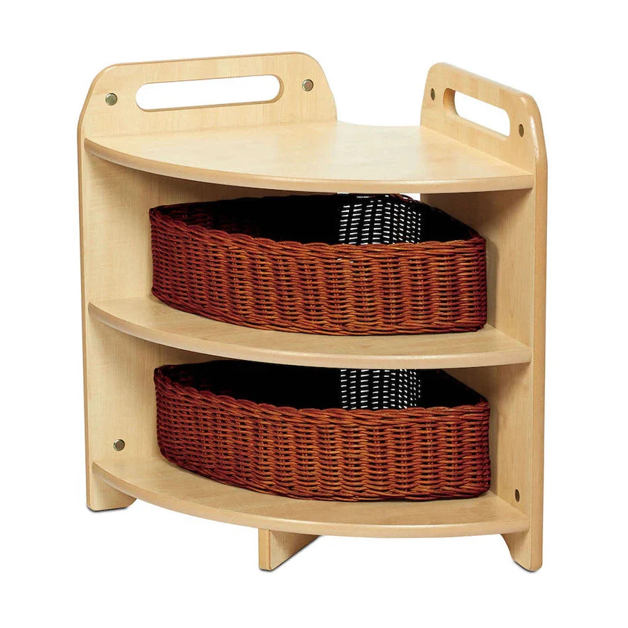 Tall 90° Corner Unit With 2 or 3 Clear Tubs or Baskets