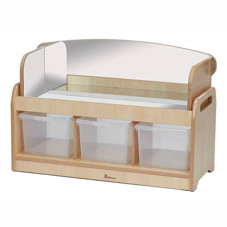 Low Sensory Play Unit with 3 Clear Tubs or Baskets