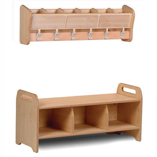 Wall Mounted Cubby Sets x4 - Cloakroom Furniture Set