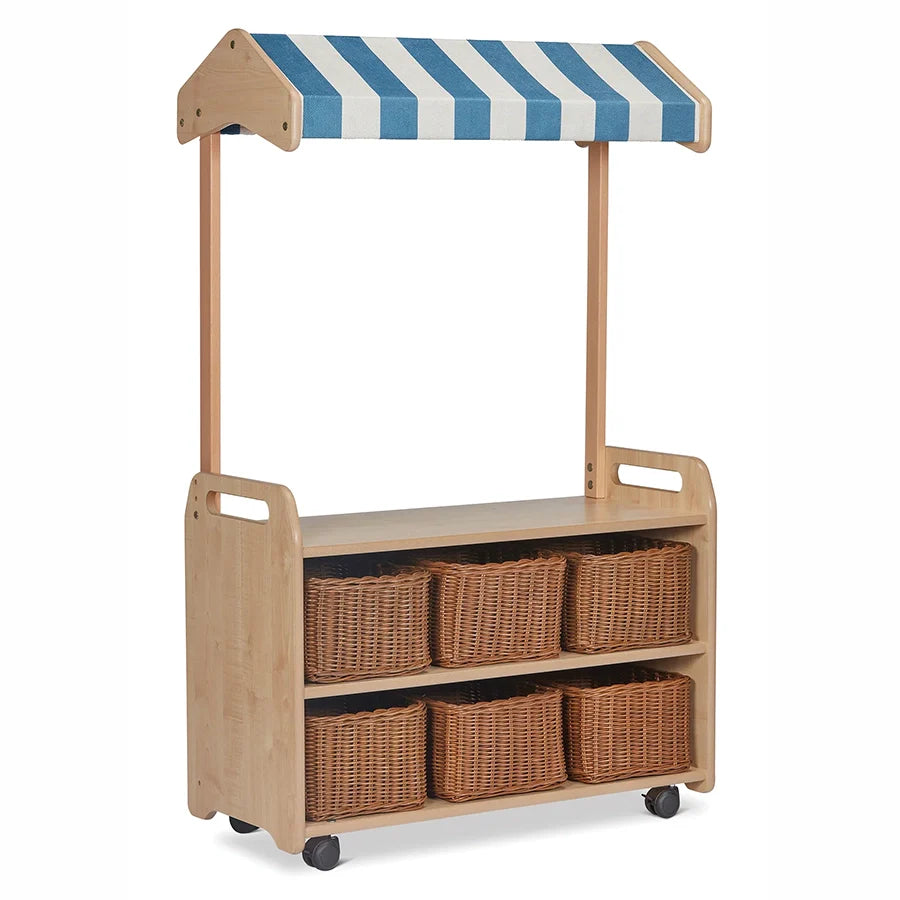 Mobile Tall Unit With Shop Canopy Add-On With 6 Baskets or Tubs