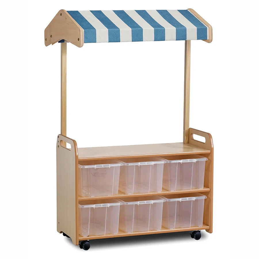 Mobile Tall Unit With Shop Canopy Add-On With 6 Baskets or Tubs