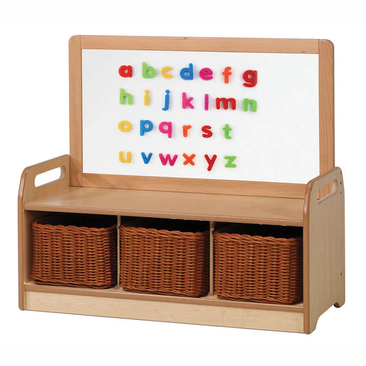 Low Magnetic Storage Unit With 3 Clear Tubs or Baskets