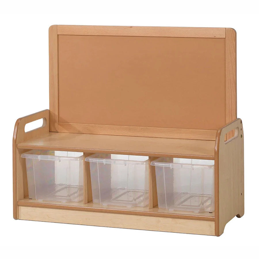 Low Display Storage Unit  With 3 Clear Tubs or Baskets