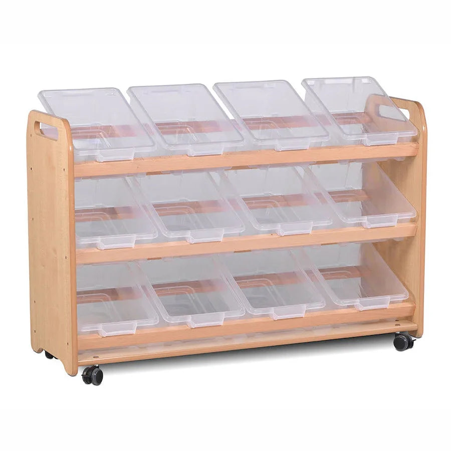 Tilt Tote Storage 12 Clear Tubs or Baskets