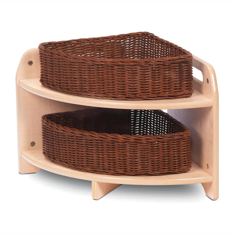 Low Level 90° Corner Unit with 1 or 2 Clear Tubs or Baskets