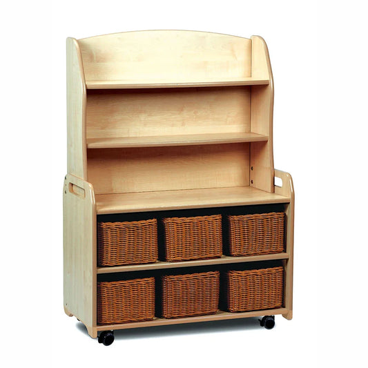 Mobile Welsh Dresser Display Storage with Clear Tubs or Baskets