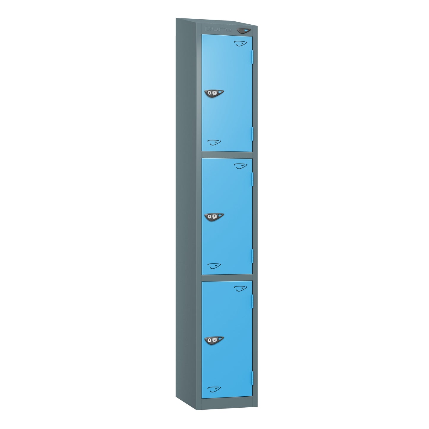 Pure Prime 3 Door Sloping Top Locker H1950/1800xW380xD450mm