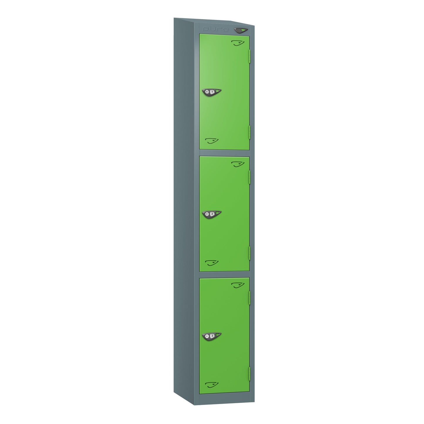 Pure Prime 3 Door Sloping Top Locker H1950/1800xW300xD380mm