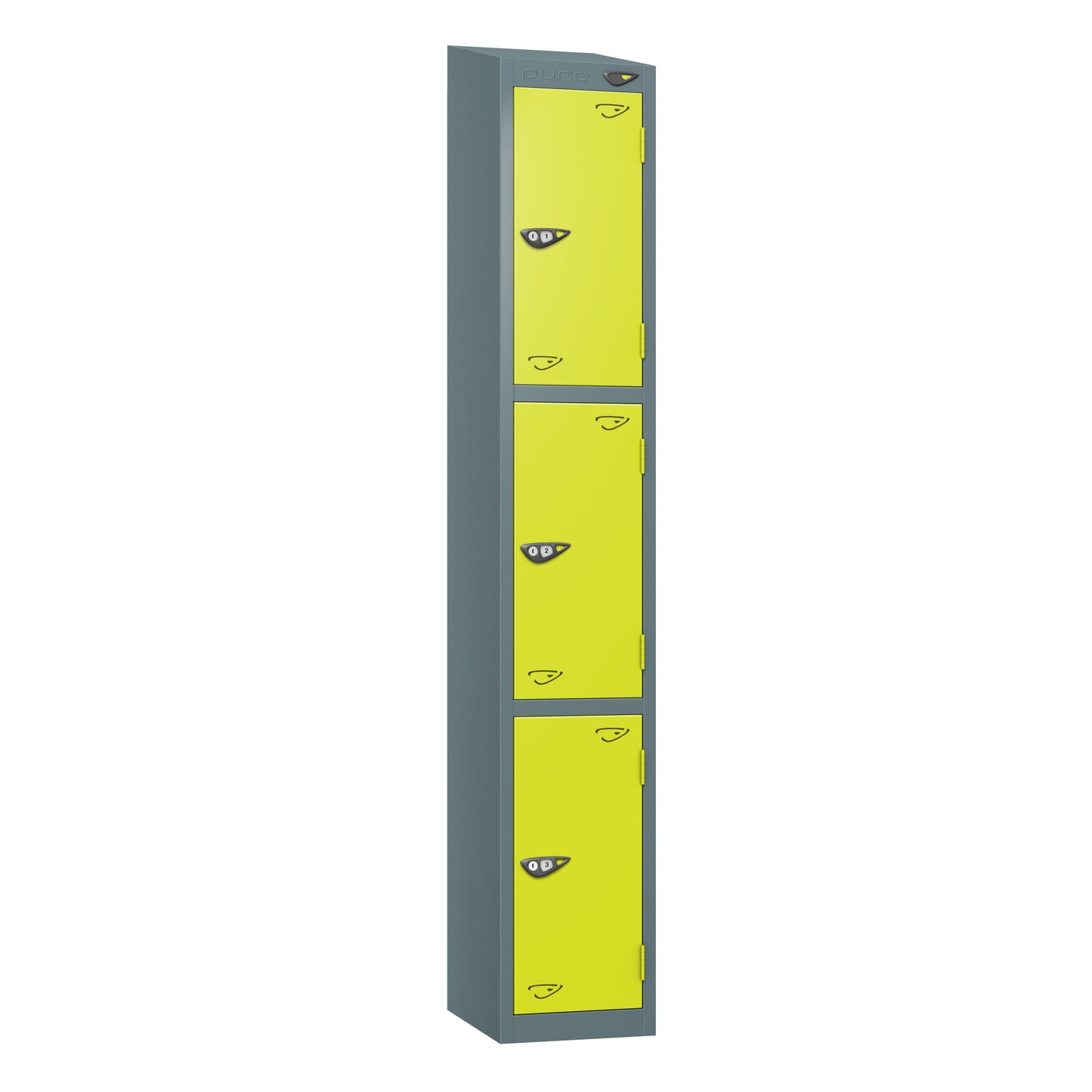 Pure Prime 3 Door Sloping Top Locker H1950/1800xW300xD380mm