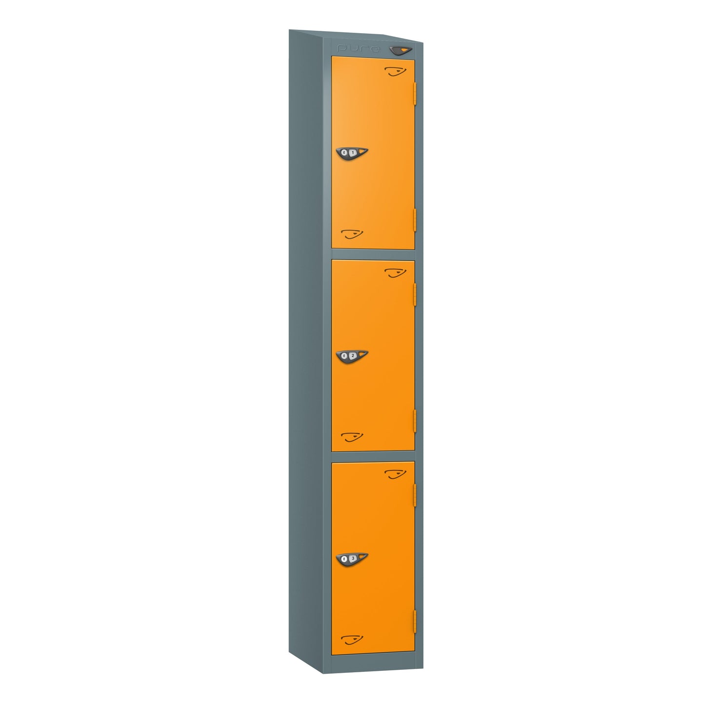 Pure Prime 3 Door Sloping Top Locker H1950/1800xW300xD380mm