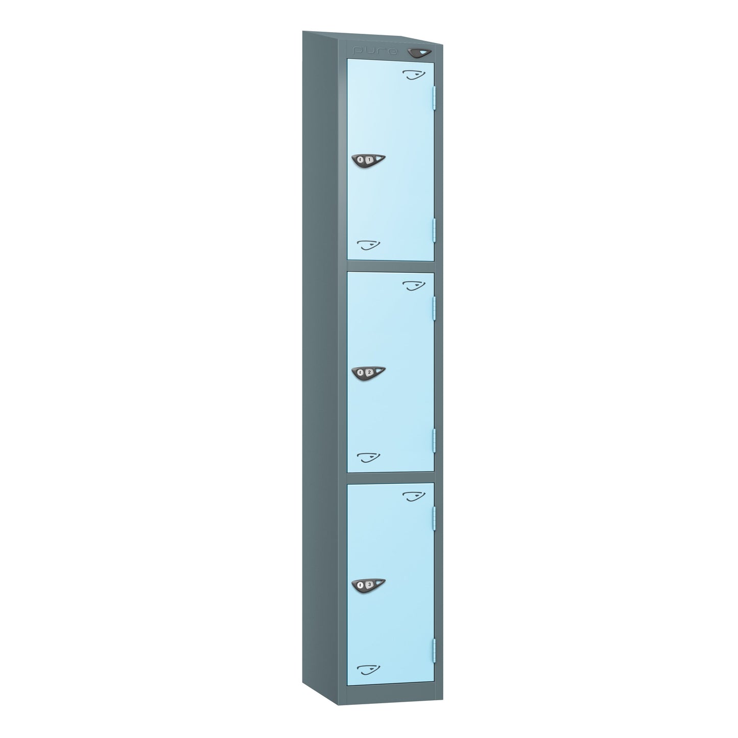Pure Prime 3 Door Sloping Top Locker H1950/1800xW300xD380mm