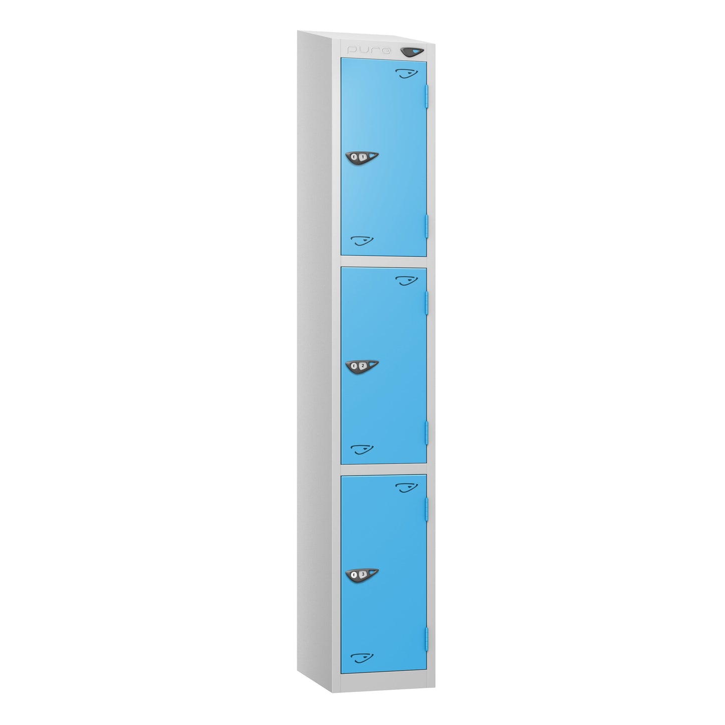 Pure Prime 3 Door Sloping Top Locker H1950/1800xW380xD450mm