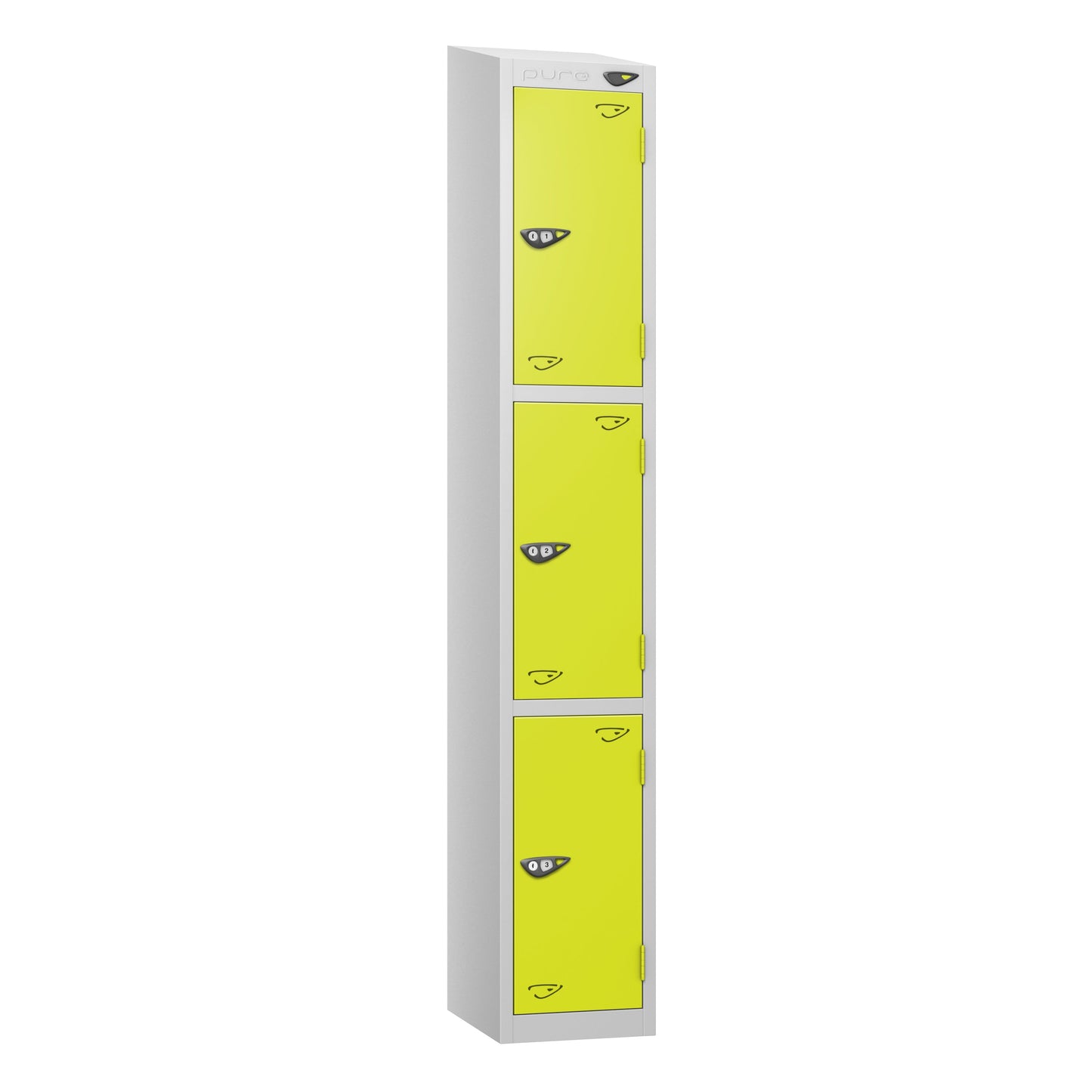 Pure Prime 3 Door Sloping Top Locker H1950/1800xW300xD380mm