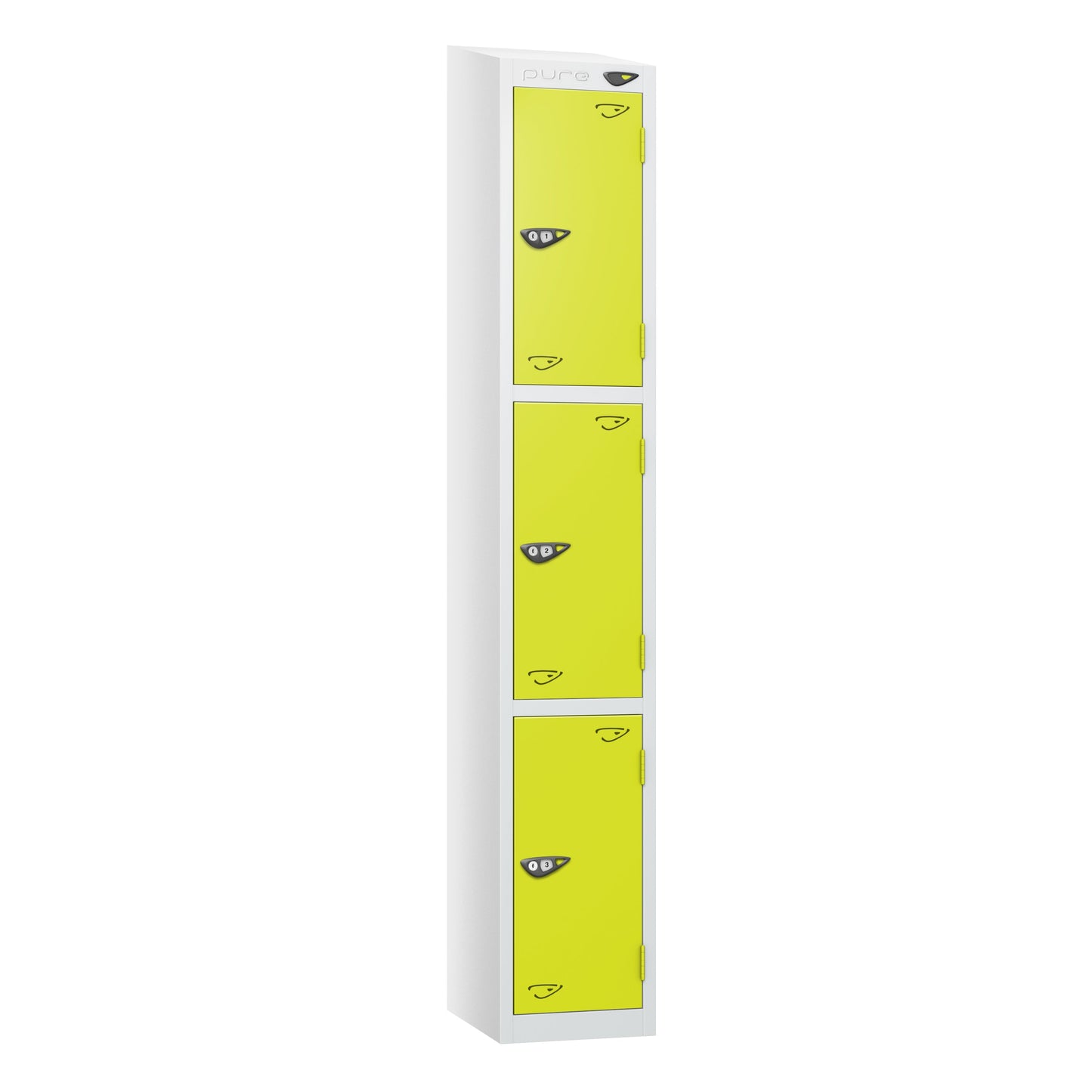 Pure Prime 3 Door Sloping Top Locker H1950/1800xW300xD380mm