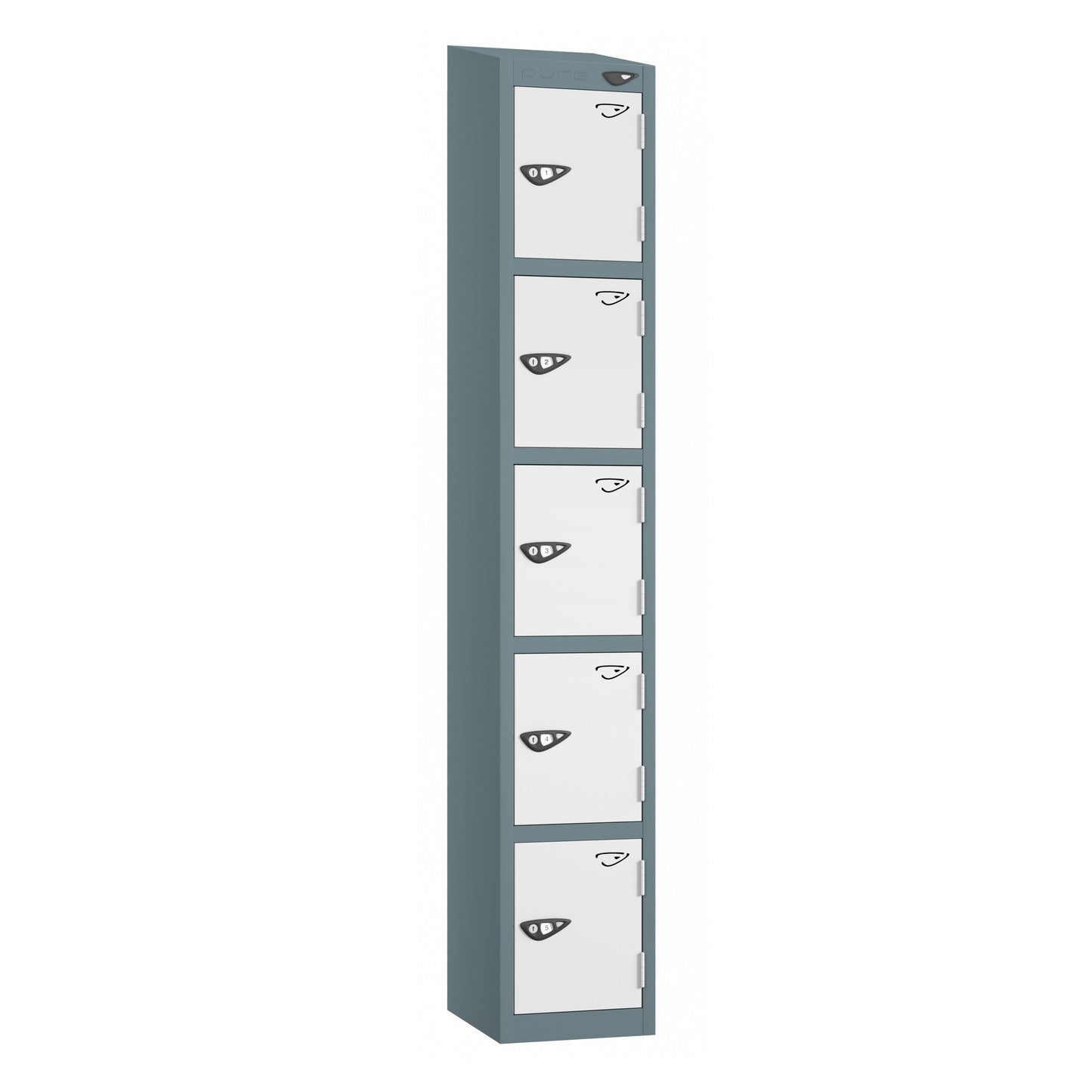 Pure Prime 5 Door Sloping Top Locker H1950/1800xW380xD450mm