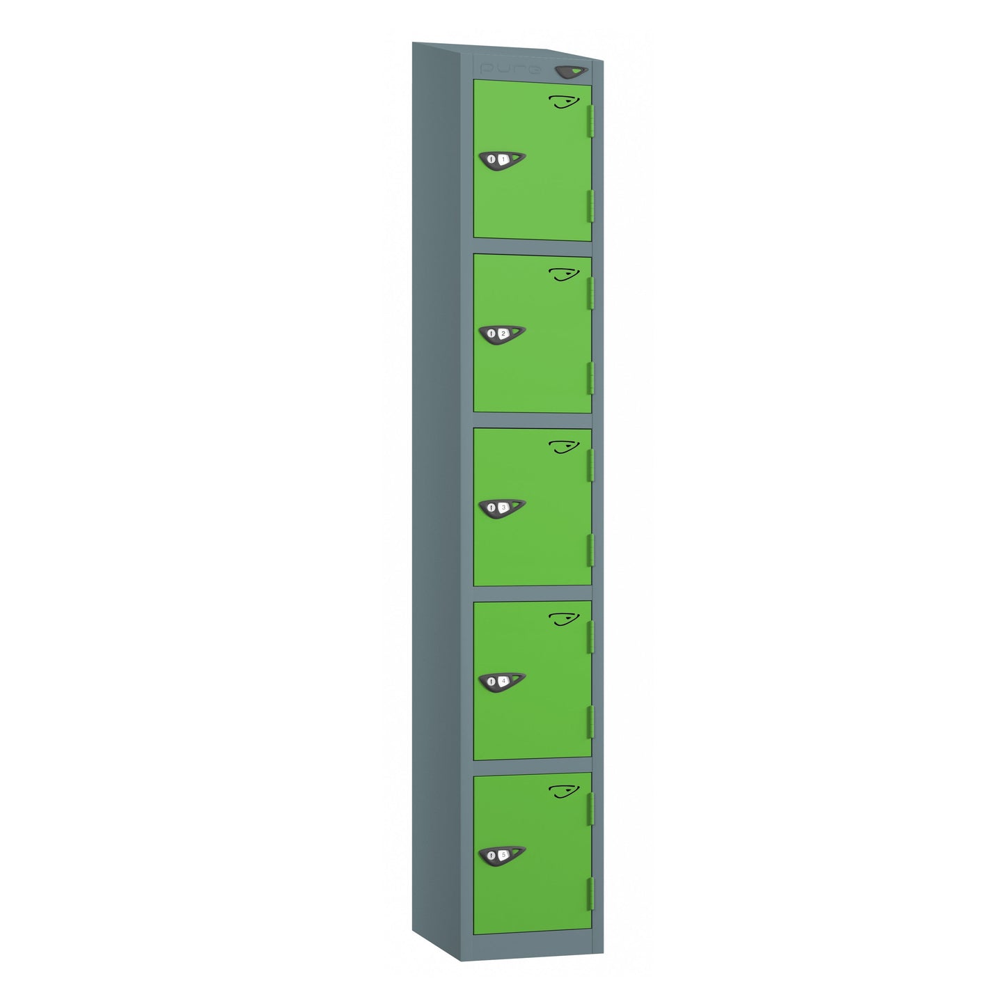 Pure Prime 5 Door Sloping Top Locker H1950/1800xW380xD450mm