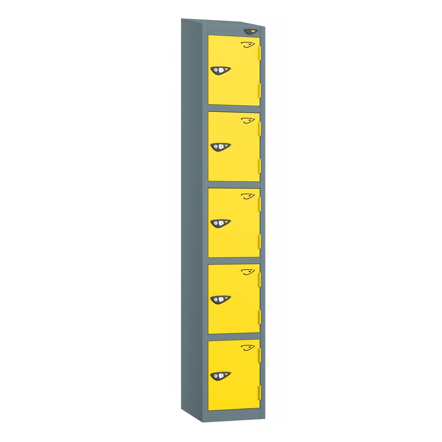 Pure Prime 5 Door Sloping Top Locker H1950/1800xW380xD450mm