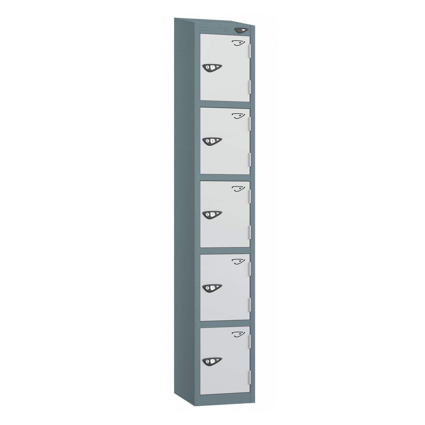 Pure Prime 5 Door Sloping Top Locker H1950/1800xW380xD450mm