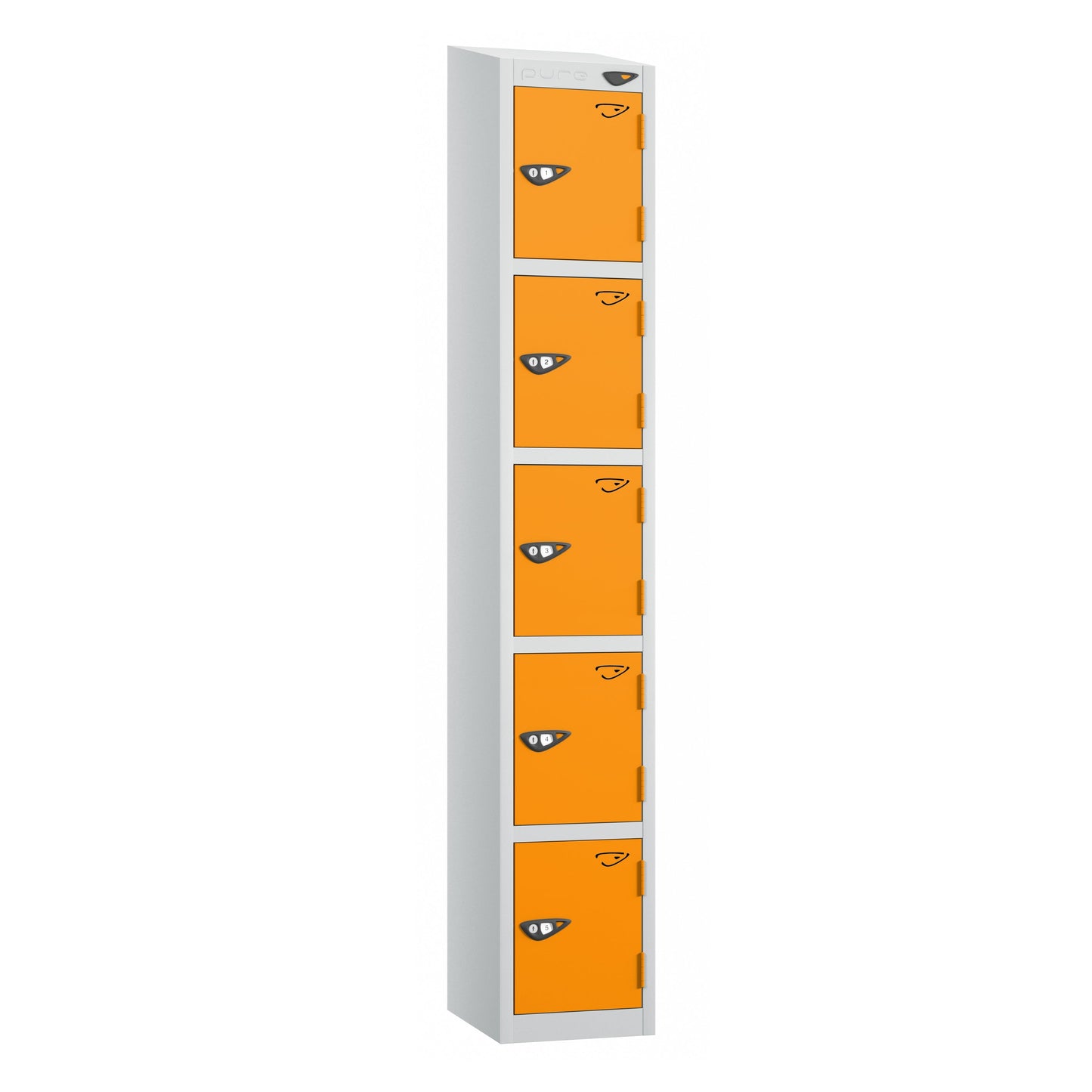 Pure Prime 5 Door Sloping Top Locker H1950/1800xW380xD450mm