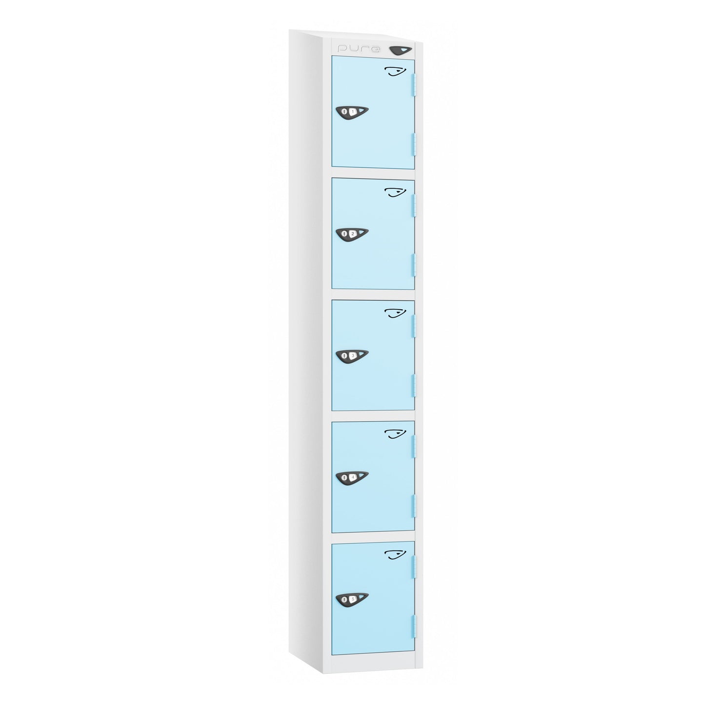 Pure Prime 5 Door Sloping Top Locker H1950/1800xW380xD450mm