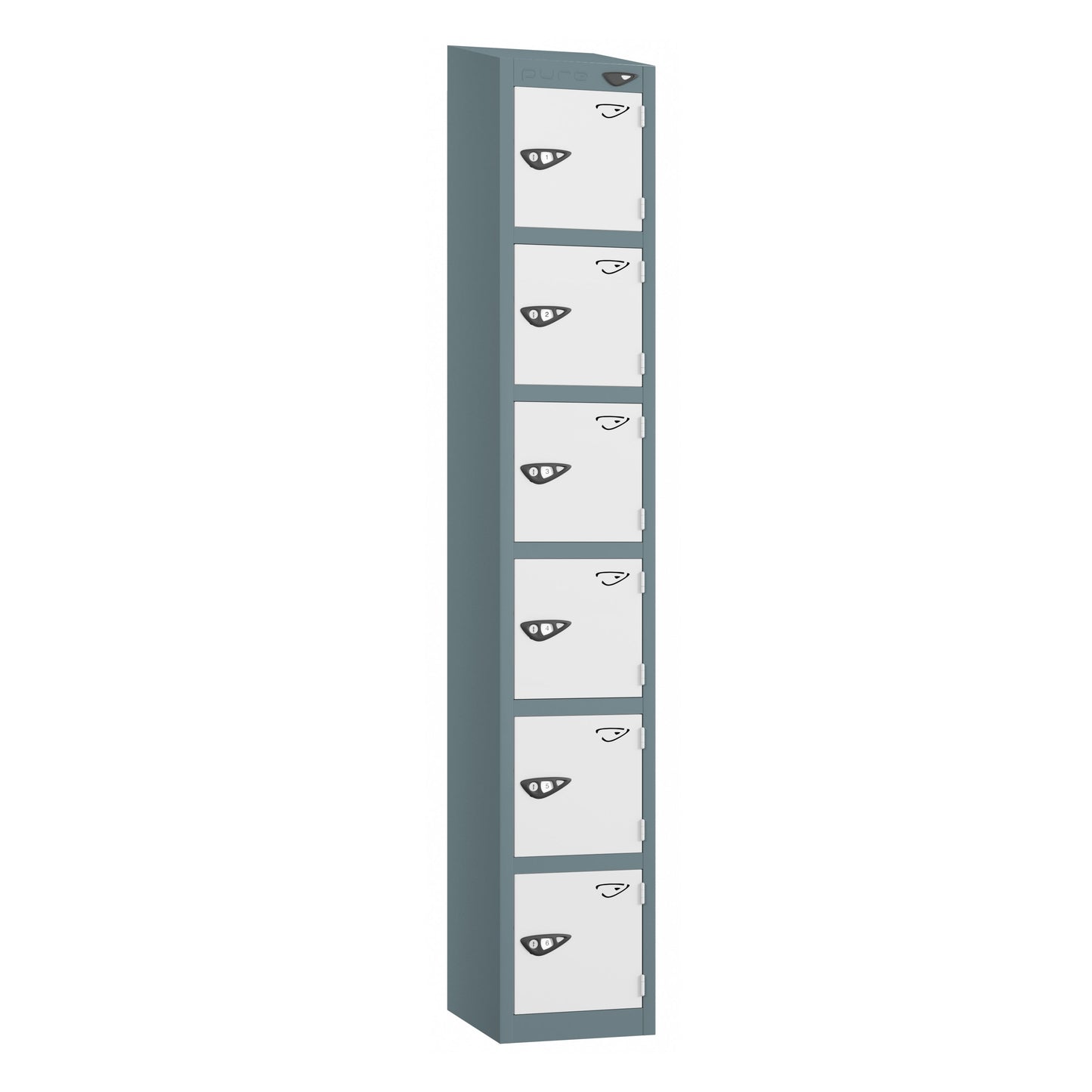 Pure Prime 6 Door Sloping Top Locker H1950/1800xW450xD450mm