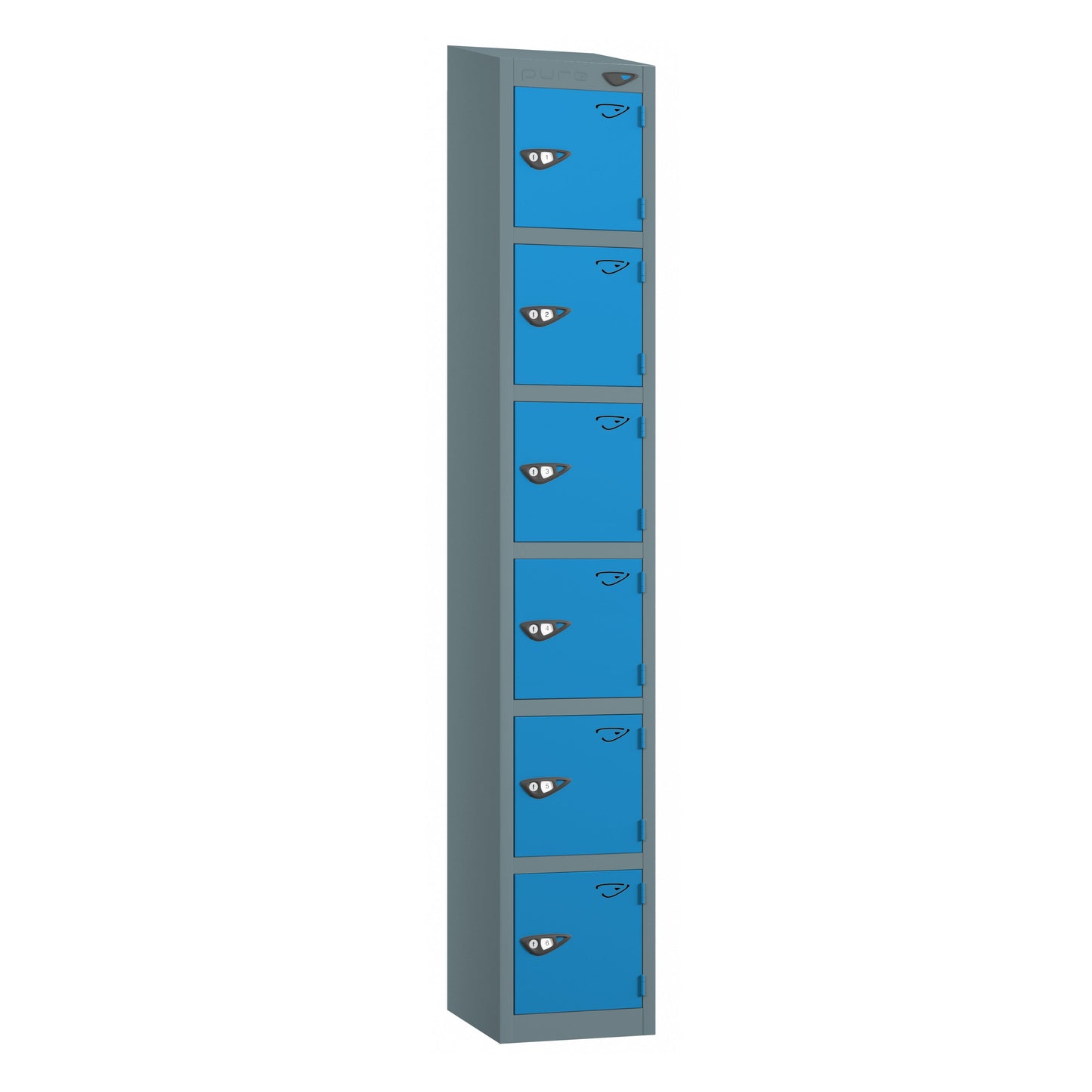 Pure Prime 6 Door Sloping Top Locker H1950/1800xW300xD380mm