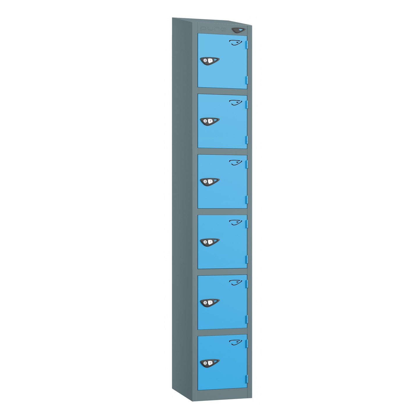 Pure Prime 6 Door Sloping Top Locker H1950/1800xW450xD450mm