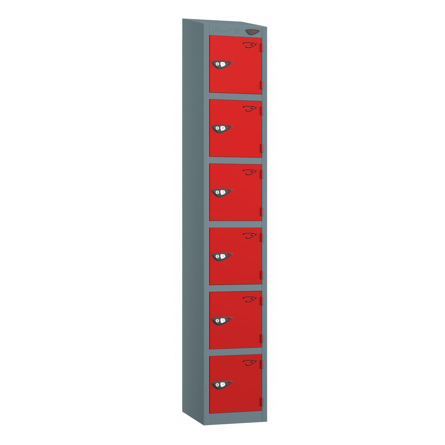 Pure Prime 6 Door Sloping Top Locker H1950/1800xW300xD380mm