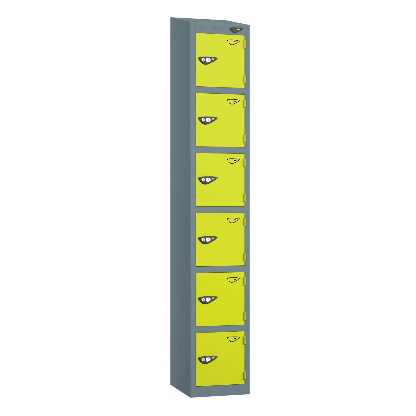 Pure Prime 6 Door Sloping Top Locker H1950/1800xW450xD450mm